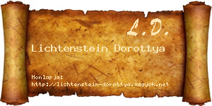 Lichtenstein Dorottya névjegykártya